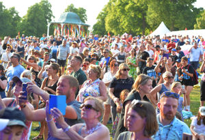 The crowd gathered at The Quarry