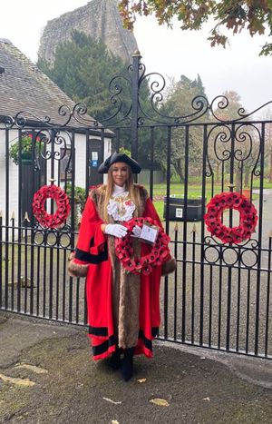 Bridgnorth mayor, Councillor Kirstie Hurst-Knight, on Remembrance Sunday