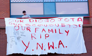 Tributes at Anfield Stadium, home of Liverpool, in memory of Diogo Jota who has died at the age of 28. Liverpool are preparing to bid an emotional farewell to Diogo Jota at the forwardâs funeral in Portugal on Saturday.The club, as well as fans and football as a whole, are in mourning after the 28-year-old Portugal international and his brother Andre Silva were killed in a car crash in Spain in the early hours of Thursday. Picture date: Saturday July 5, 2025. PA Photo. Photo credit should read: Peter Byrne/PA Wire.
RESTRICTIONS: Use subject to restrictions. Editorial use only, no commercial use without prior consent from rights holder.