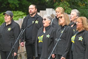 Rock Choir performed ahead of the start of the walk