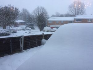 The scene in Stirchley, Telford, this morning. Credit: @TactileTreasure