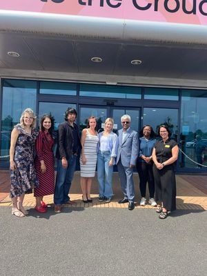 Left to right - Sr Marie Jones, Dr Basavaraju, Professor Kar, Sr Hayley Brown, Ellie Owen, Dr Moulik, Sr Michelle Cooksey, Louise Ruffles