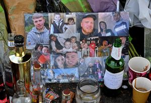 Tributes in Clarence Street, Upper Gornal.