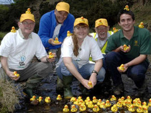 Supporting image for story: Crowds out for Carding Mill Valley duck race