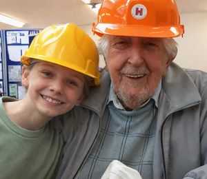 Maurice and granddaughter Ella revisiting a neighbouring colliery circa 2018 