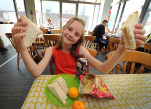 Lilli enjoys her lunch