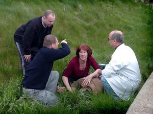 Judy Fox tending to a crash victim on the A16 near Abbeville, Picardi , France 