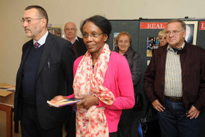 Authors Frank Reeves and Mel Chevannes address the guests