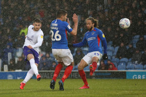Conor McAleny of Shrewsbury Town has a shot at goal (AMA)