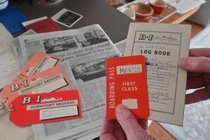 The boarding card and log book for the trip