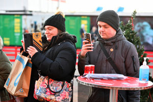 The Coca-Cola truck arrives in Wolverhampton