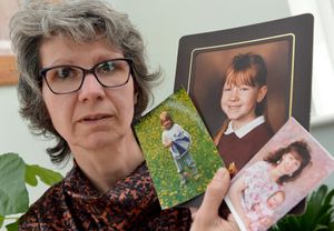 Eloise's mother Fiona with photos of her daughter