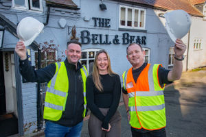 (L-R) David Clynshaw,  Zoey Maycock and Chad Hudson who run the pub and undertaking a £135,000 refurbishment