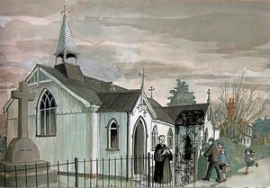 A painting of the tabernacle by Maggie Humphrys