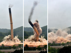 Supporting image for story: End of an era for Ironbridge Power Station as last structure comes down