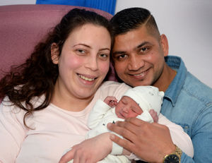 Baby Hitesh pictured with parents Barbara Katona and Parmjeet Singh