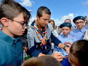 Supporting image for story: Bear Grylls flies in for scout event at Wolverhampton airport