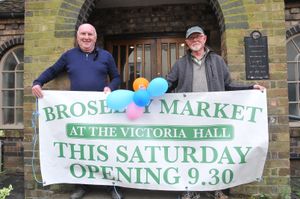 Andy and Peter Outside The Victoria Hall in Broseley