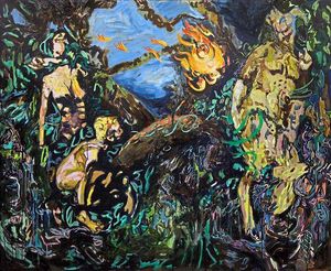 One of the artworks in his latest exhibition, This Myth