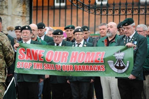 Former veterans protest at Copthorne Barracks