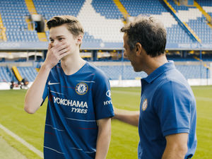 Supporting image for story: Surprise Zola meeting for Chelsea-mad cancer survivor from Telford - WATCH