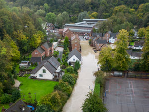 Supporting image for story: Parts of Ironbridge several feet underwater as brook bursts during heavy rainfall
