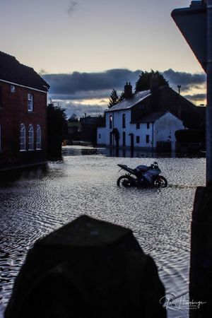 Flooding in Bangor-on-Dee where homes were evacuated. Pic: Ian Humphreys