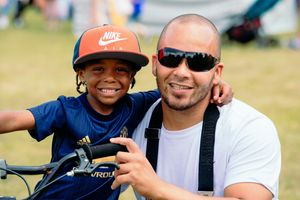 Jahmal Knight and dad Marlon Knight at Wolverhampton Fiesta in West Park