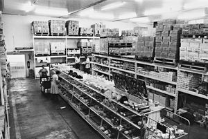 August 12, 1980: 'The provision room at Parr's Cash and Carry, Pensnett Trading Estate, is the largest of its type in the Midlands.' 