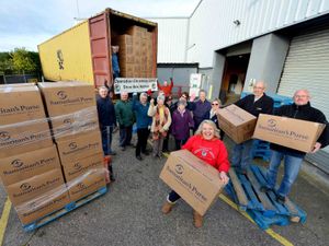 Supporting image for story: Operation Christmas as shoeboxes of presents from Shropshire are sent off - with video