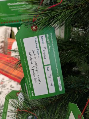 An example of one of the gift tags.