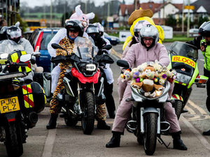 Supporting image for story: In pictures: Bikers deliver 1,500 Easter eggs to children at Shropshire hospitals