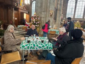 Festive drinks in a Church