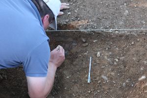 The Gobowen Hoard under excavation. Picture: Portable Antiquities Scheme