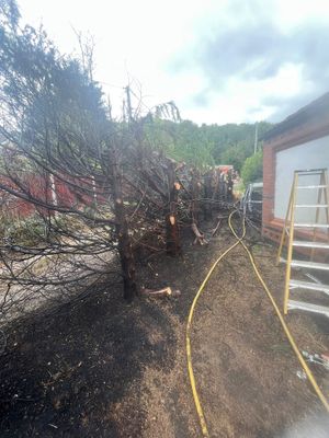 The aftermath of the blaze. Picture: Oswestry Fire Station.