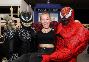 From left, Bryn Hopkins, Shannon Whitlock, and Regan Hopkins at Wales Comic Con's Telford Takeover.