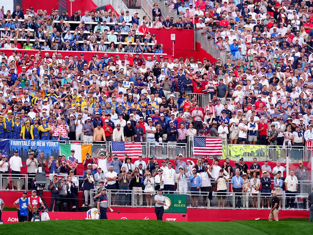 Ryder Cup under way as opening foursomes start in raucous New York atmosphere
