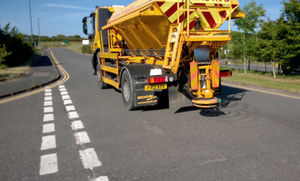 A gritter being used to stop roads from melting in Cumbria