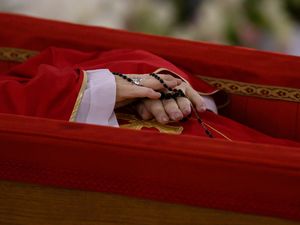 Pope Francis’s body is laid out in state inside his private chapel at the Vatican