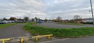 Alfie Edwards reversed into a police car after driving into this dead end at Battlefield Park & Ride in Shrewsbury. He was banned from driving at Telford Magistrates Court