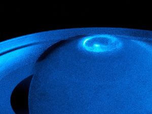 Supporting image for story: Hubble Telescope captures stunning images of Saturn’s north pole aurora