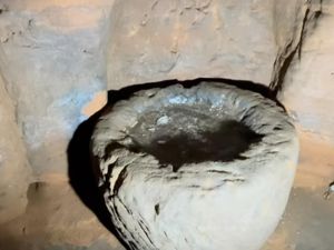 Supporting image for story: Appeal after font goes missing from secret caves in Shropshire linked to the Knights Templar