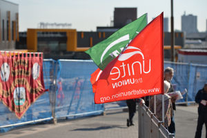 Rail strike outside Wolverhampton train station