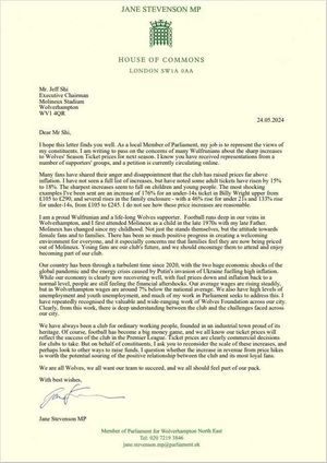 The full letter sent by Jane Stevenson to Jeff Shi