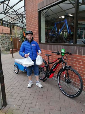 Tony Brooks and his delivery bike