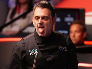 Ronnie O’Sullivan sticks out his tongue at the Crucible