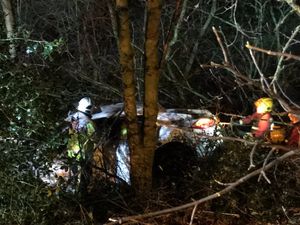 Supporting image for story: Porsche catches fire after plunging down 20ft embankment in West Bromwich crash