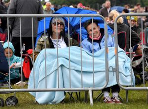 No-one could rain on the parade of these ladies at the RAF Cosford Air Show