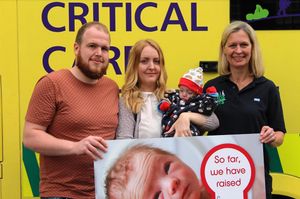 Arlo Watson with his parents Laura and Sammy and Dr Alex Philpott, consultant for neonatal medicine and neonatal transport medicine at Birmingham Women’s and Children’s NHS Foundation Trust