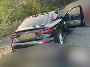 Supporting image for story: Police find knife and wanted driver in sting on stolen Audi